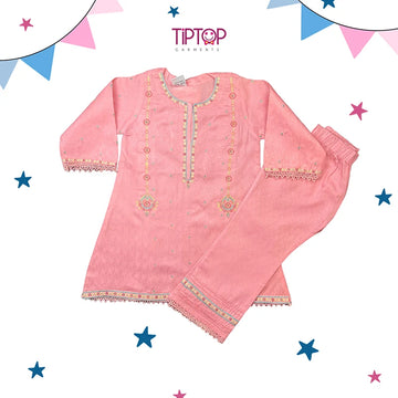 PINK COLOR EASTERN KURTI WITH PAJAMA