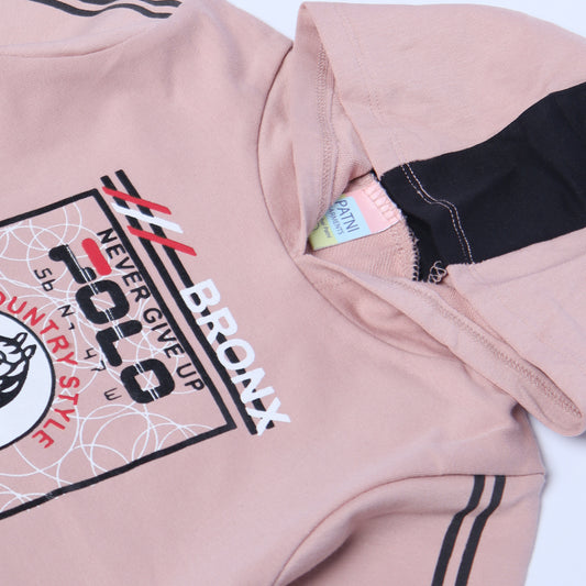 BABYPINK FULL SLEEVES HOODIE KEY PRINTED "POLO" - BABA T-SHIRT