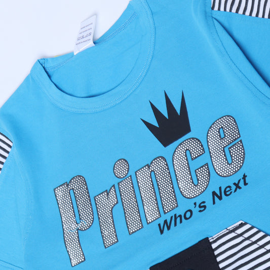 LIGHT BLUE FULL SLEEVES TSHIRT KEY PRINTED "PRINCE" - BABA T-SHIRT