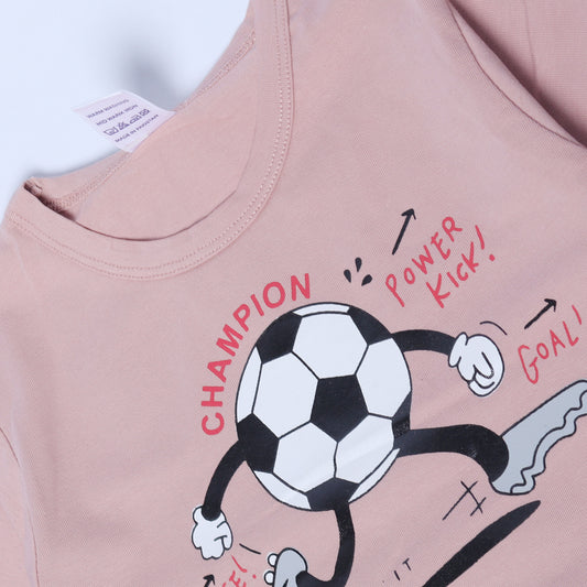 POWDER PINK FULL SLEEVES TSHIRT KEY PRINTED "CHAMPION" - BABA T-SHIRT