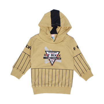 MUSTARD FULL SLEEVES HOODIE KEY PRINTED "OFF BLVCK" - BABA T-SHIRT