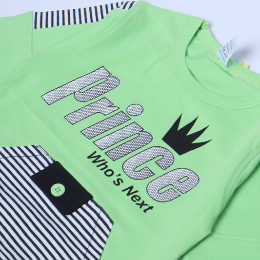 LIGHT GREEN FULL SLEEVES TSHIRT KEY PRINTED "PRINCE" - BABA T-SHIRT