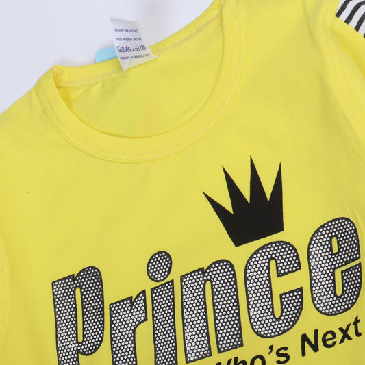 YELLOW FULL SLEEVES TSHIRT KEY PRINTED "PRINCE" - BABA T-SHIRT